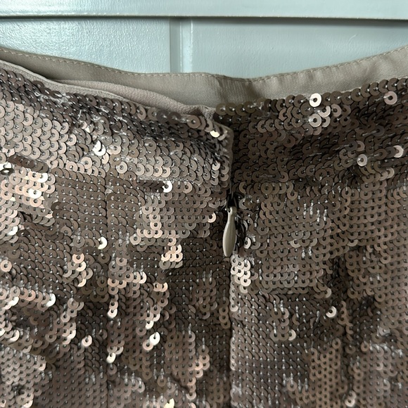 NWT BCBGMAXAZRIA Edna Pleated Sequined skirt in pumice wash - Picture 11 of 16